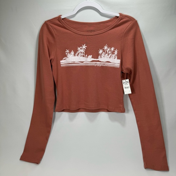 NWT New Billabong Women's Fall In Line T-Shirt XL Cropped Longsleeve Girls Shirt - Picture 4 of 7